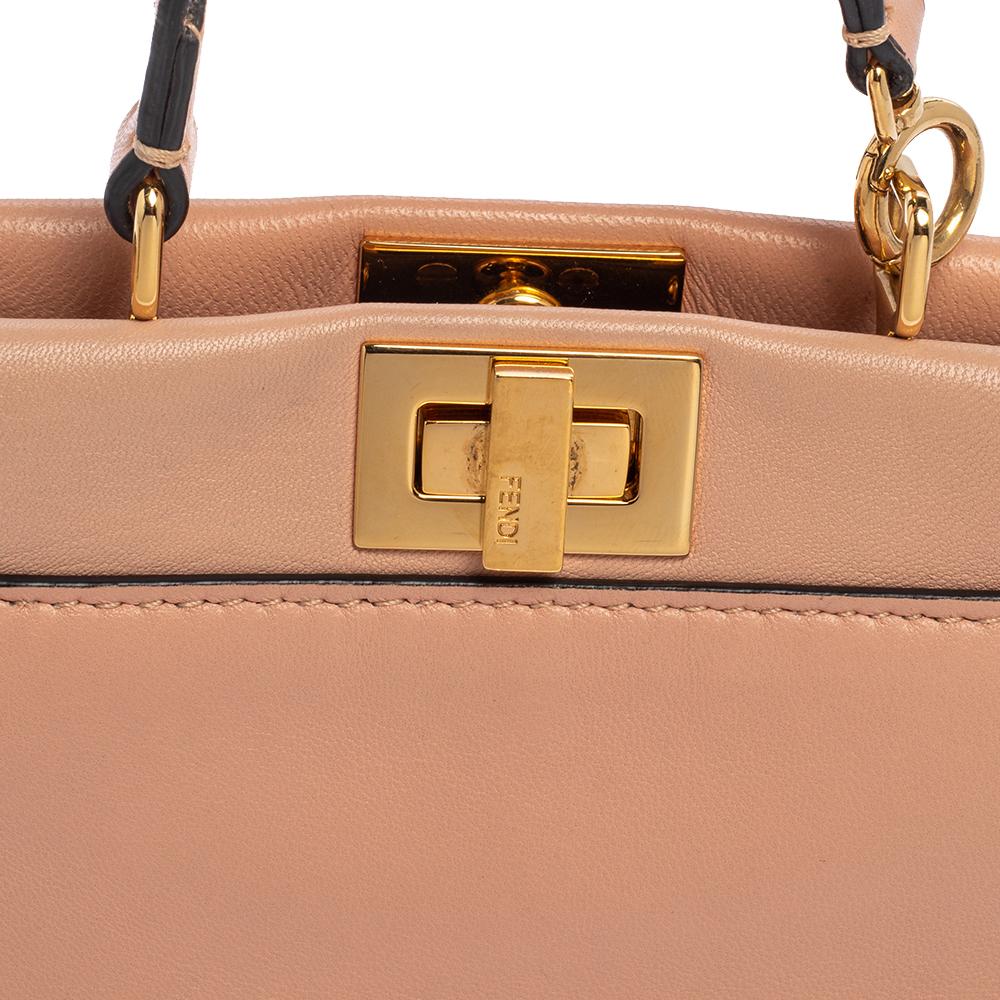 Fendi Baby Pink Leather Micro Peekaboo Crossbody Bag 4