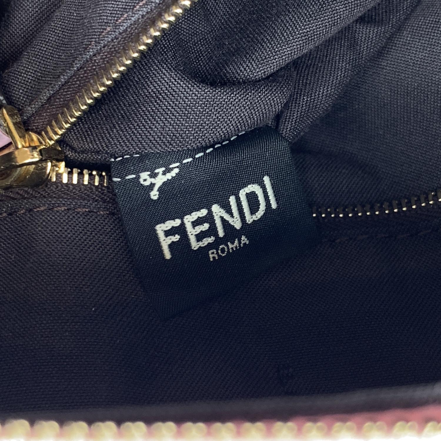 Fendi Baby Pink Velvet FF Embossed Mini Backpack Shoulder Bag 9