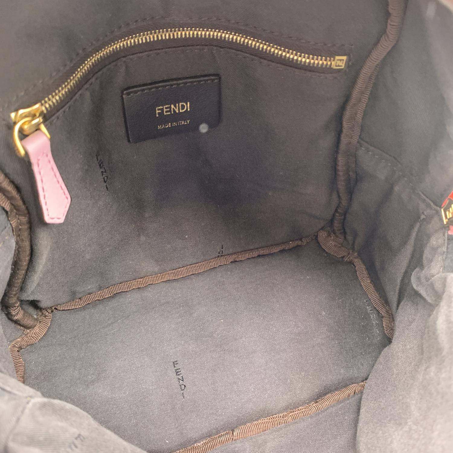 Fendi Baby Pink Velvet FF Embossed Mini Backpack Shoulder Bag 1