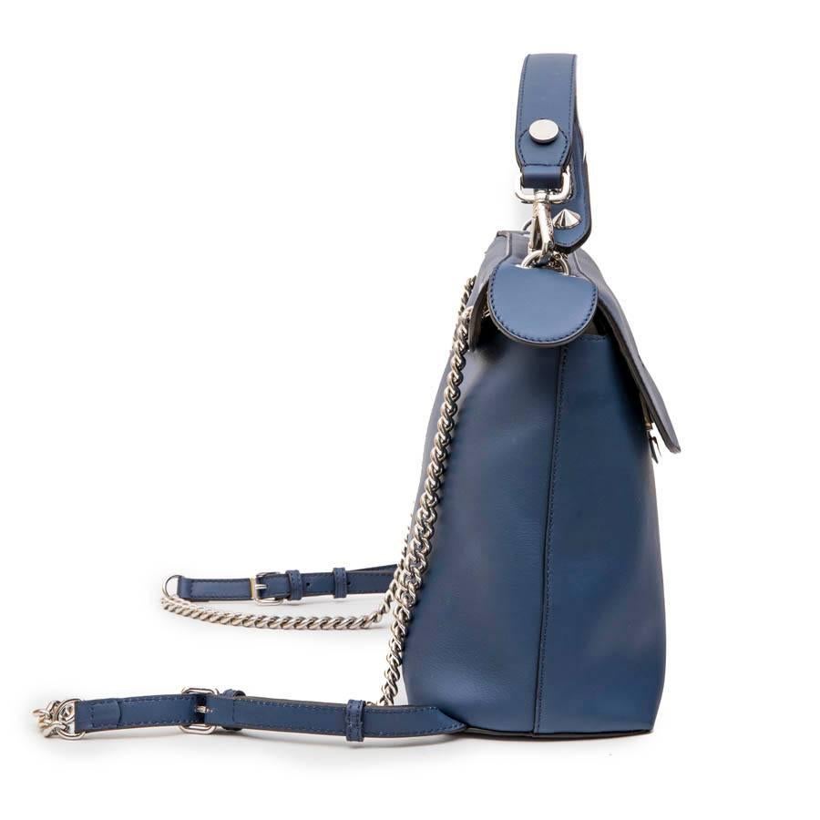 FENDI 'Back to School' Backpack in Soft Blue Leather 7