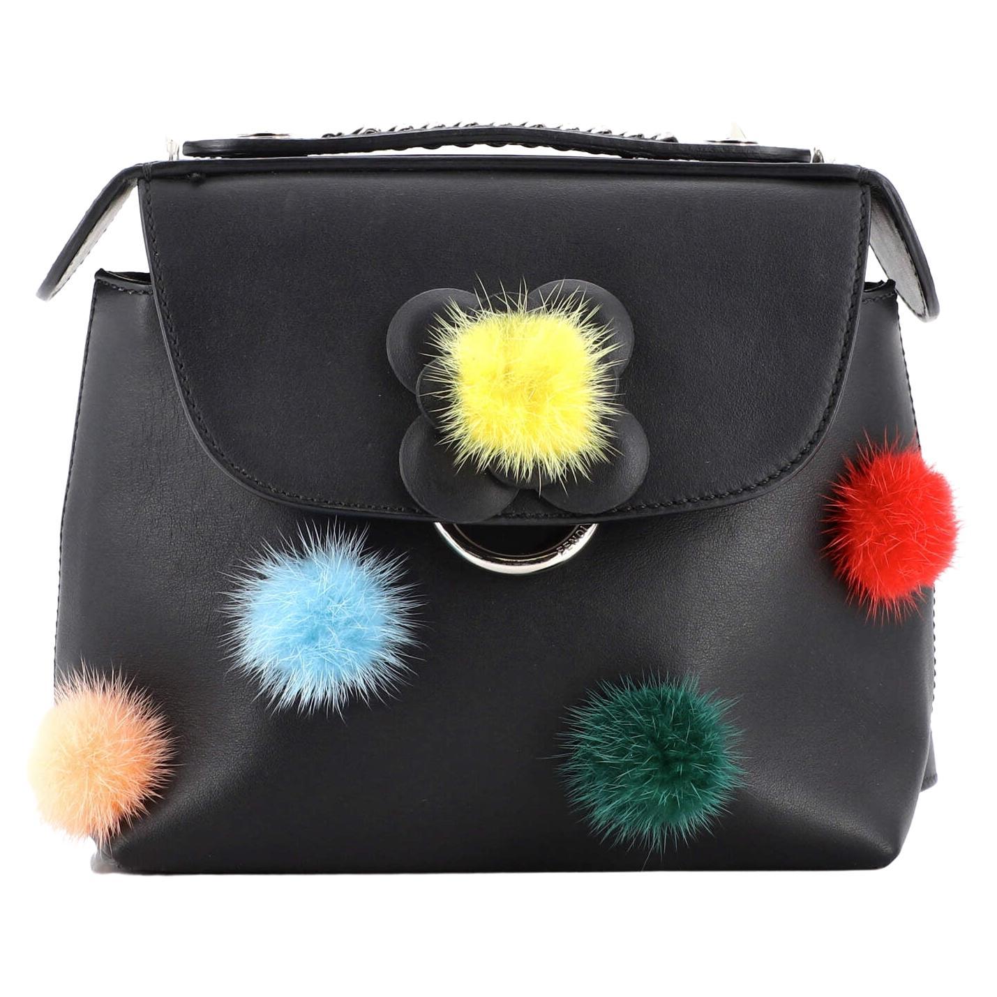 Fendi Back To School Backpack Pom Pom Leather Mini For Sale At 1Stdibs