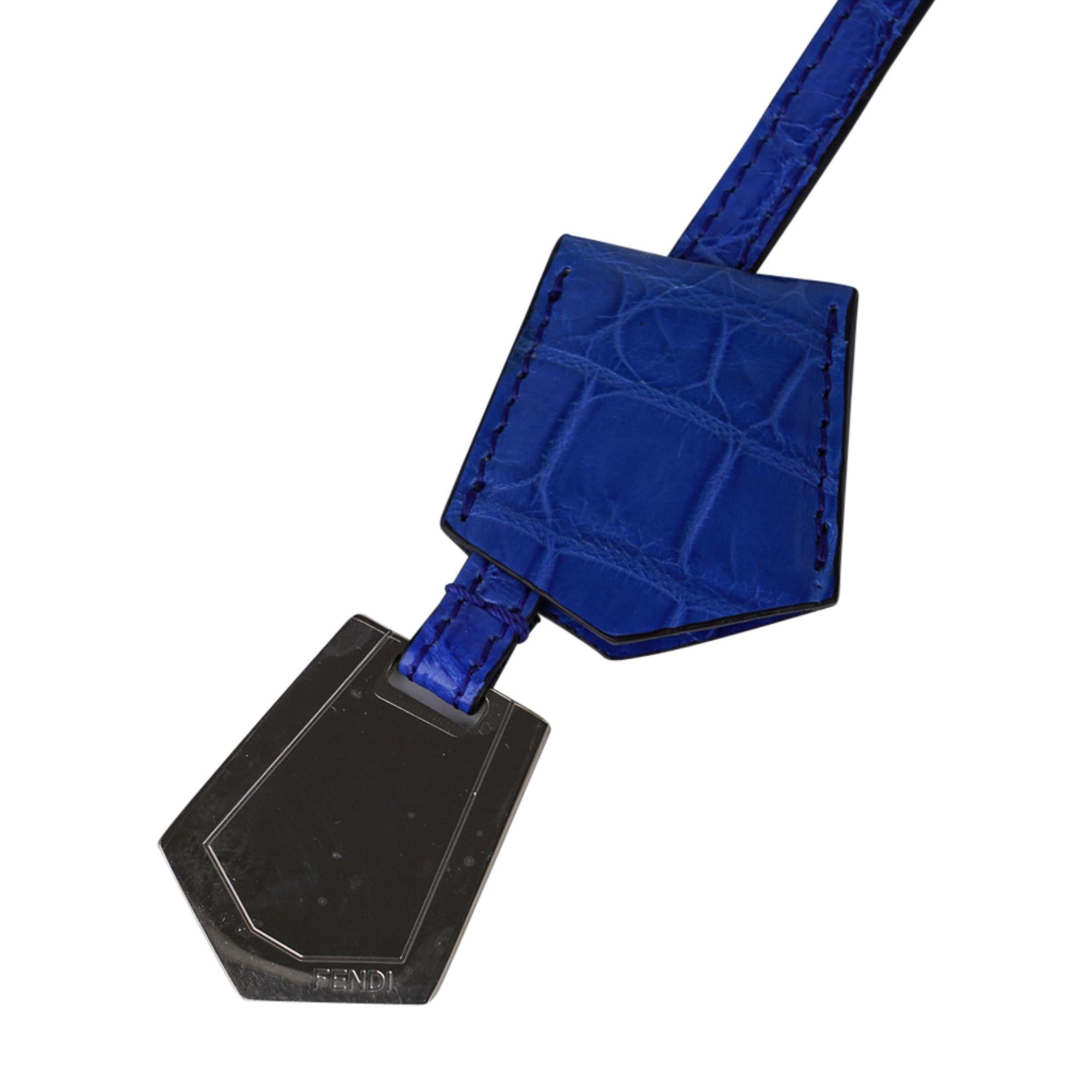 Fendi Bag 3Jours Matte Blue Crocodile Tote Medium New w/Box For Sale 1
