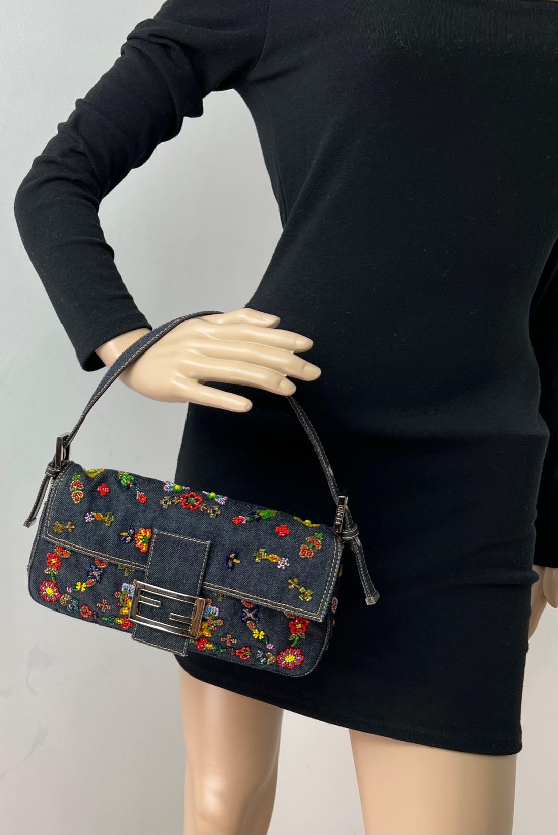 fendi denim baguette