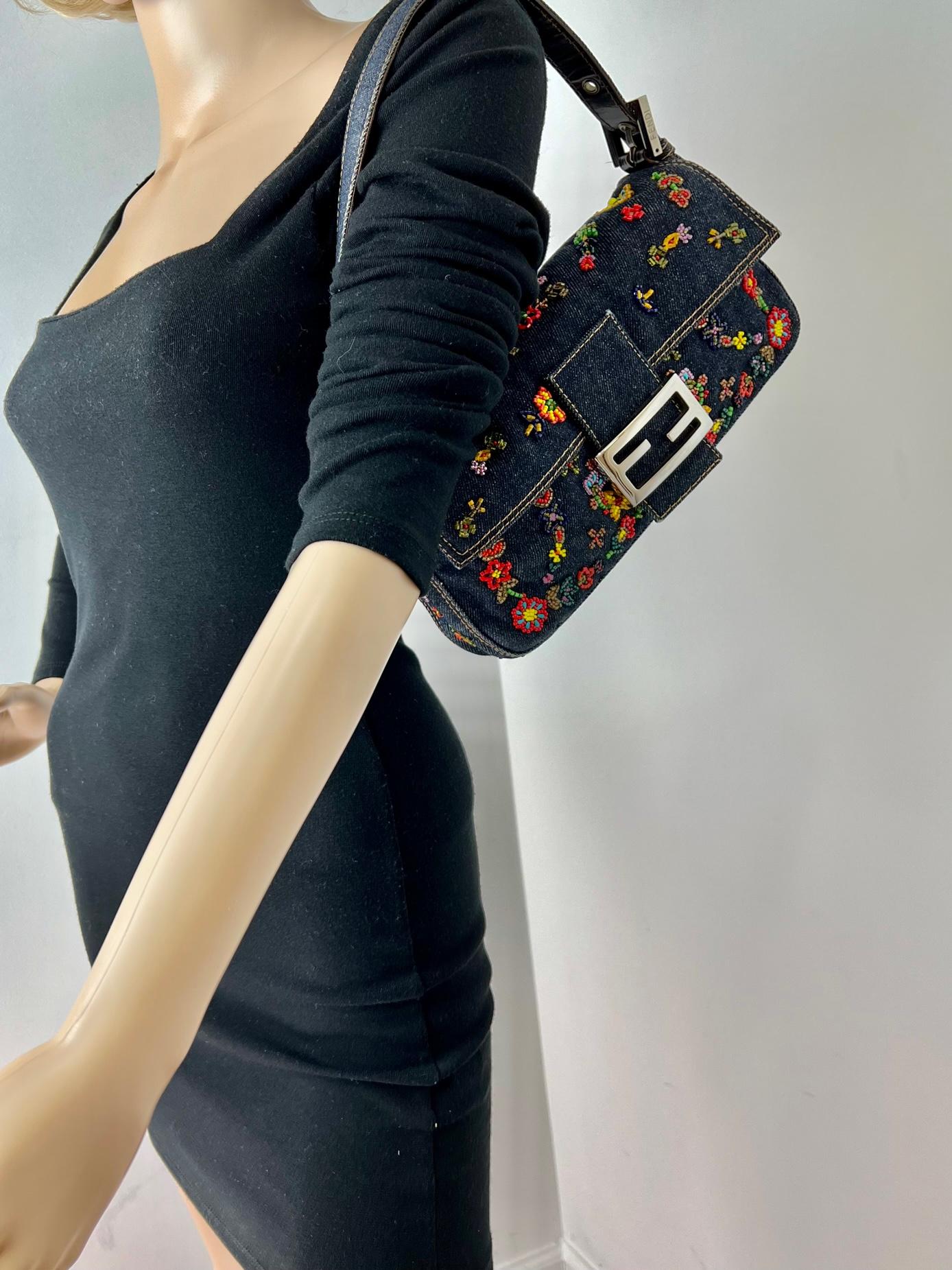 fendi baguette denim