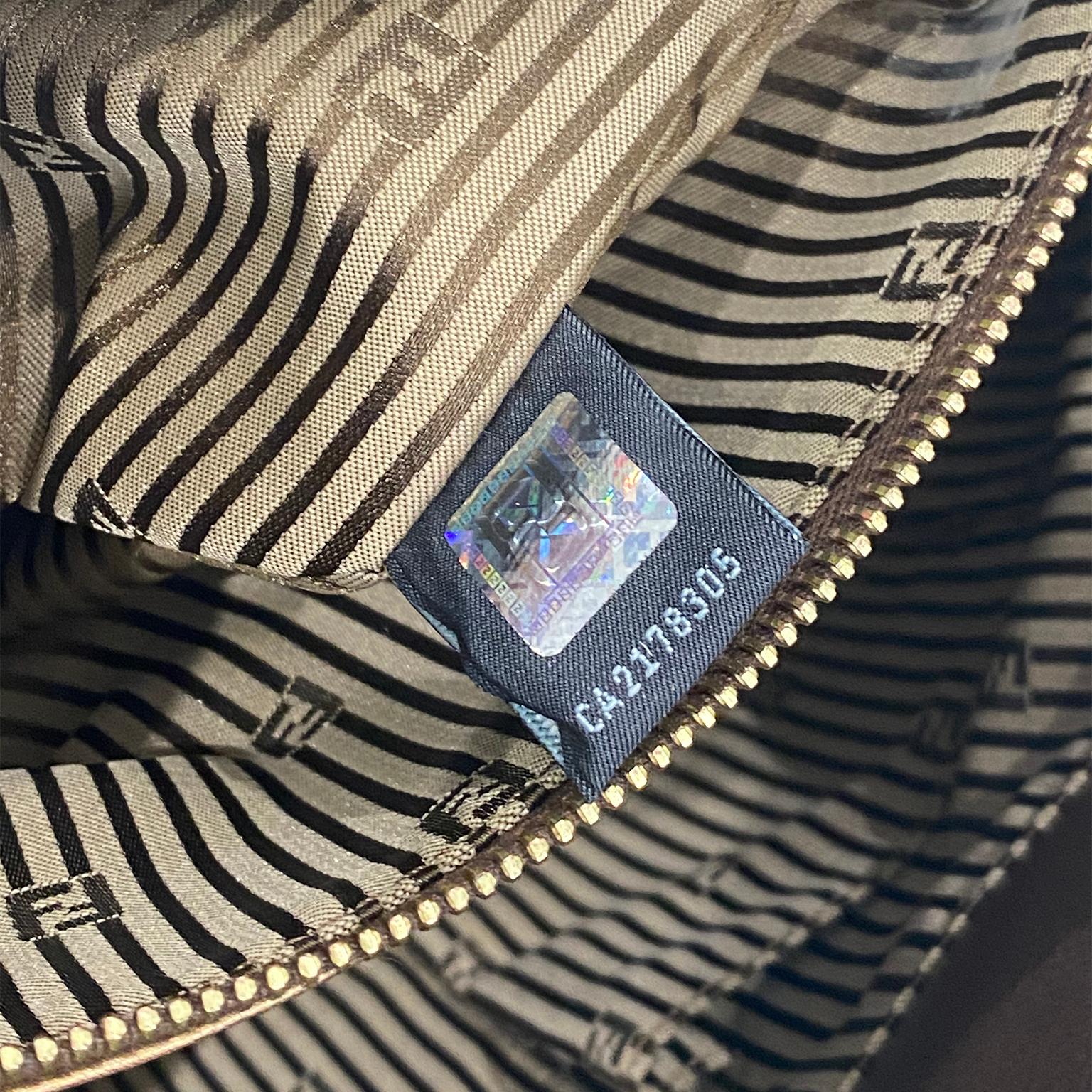Large Fendi Bag in Bronze Leather Borsa Mia Handbag w/ Shoulder Strap & Card 9