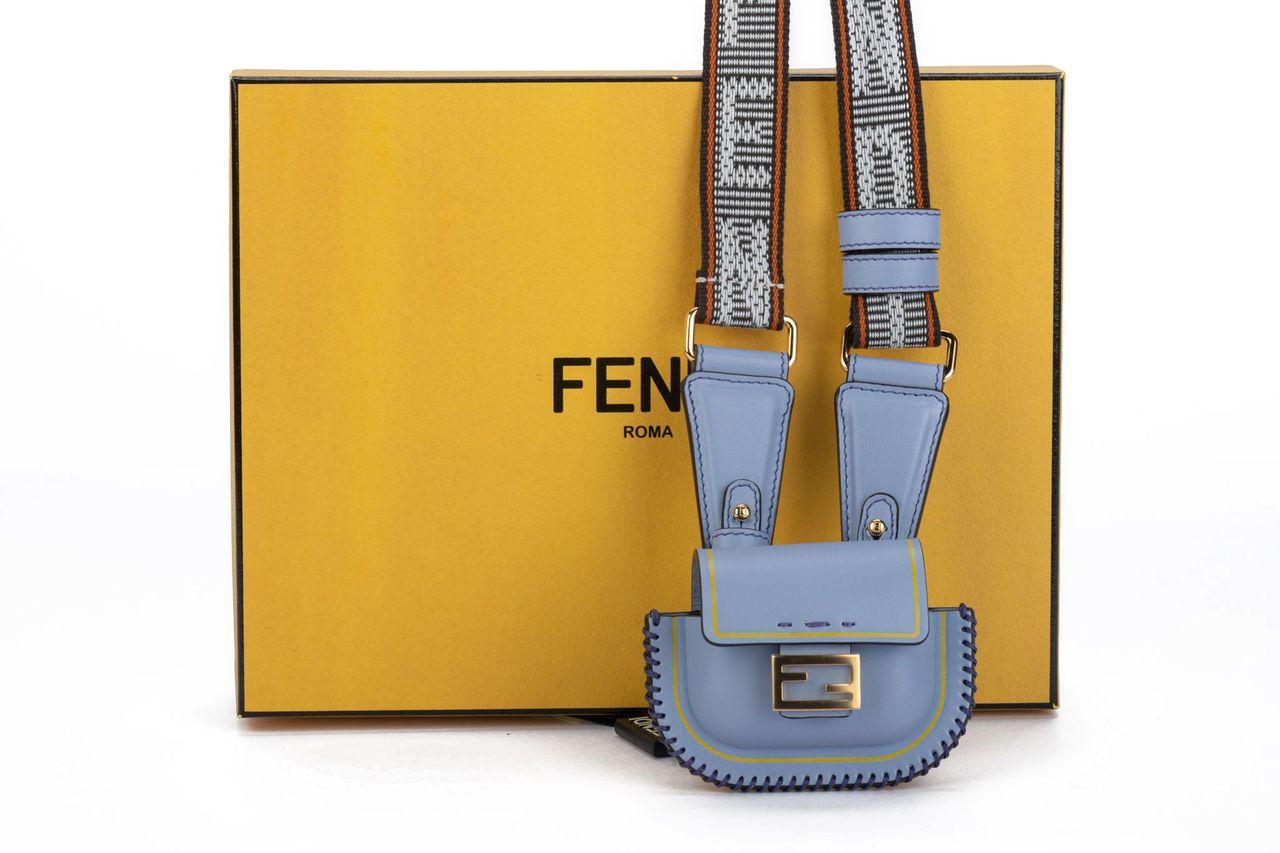 Fendi Bag Necklace Light Blue NIB In New Condition For Sale In West Hollywood, CA