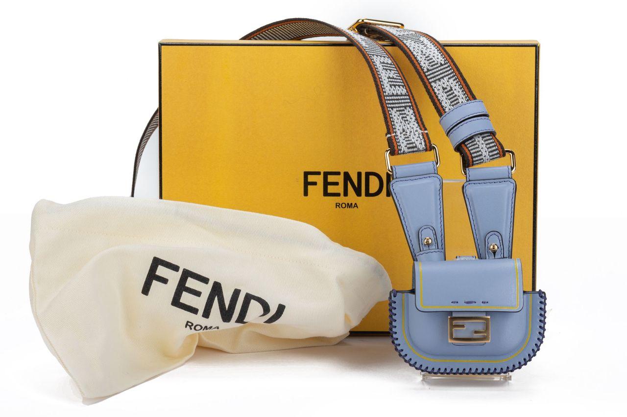 Fendi Bag Necklace Light Blue NIB For Sale 3