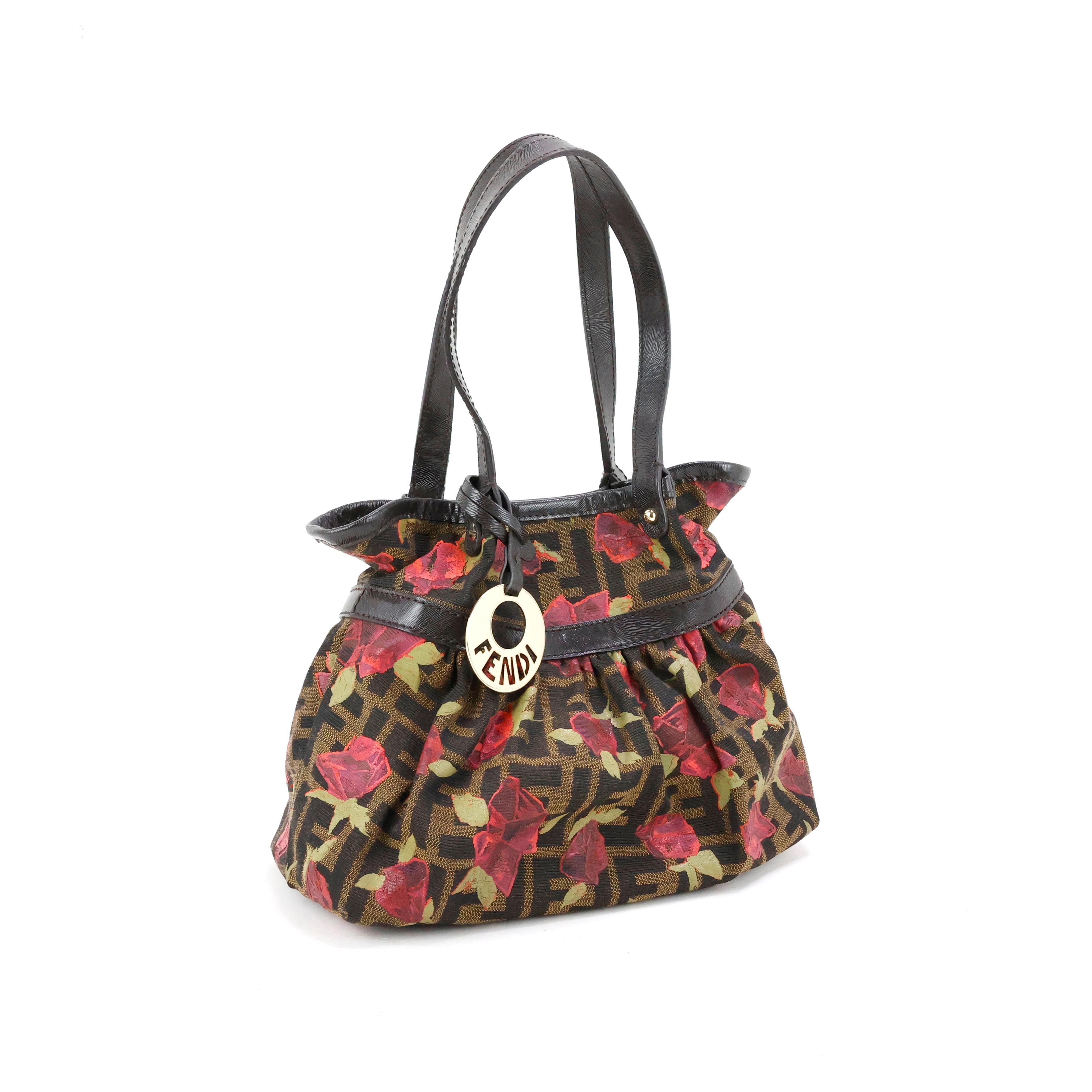 Women's Fendi Bag with hand painted flowers For Sale