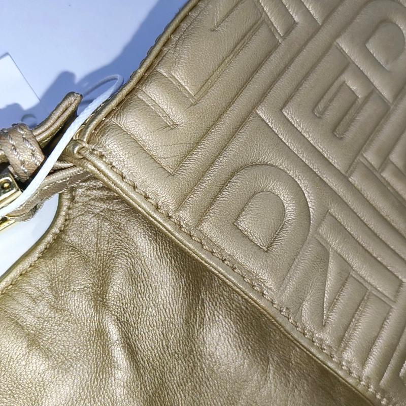 Fendi Baguette 1997 Re-edition 3D Embossed Gold Leather Shoulder bag 7