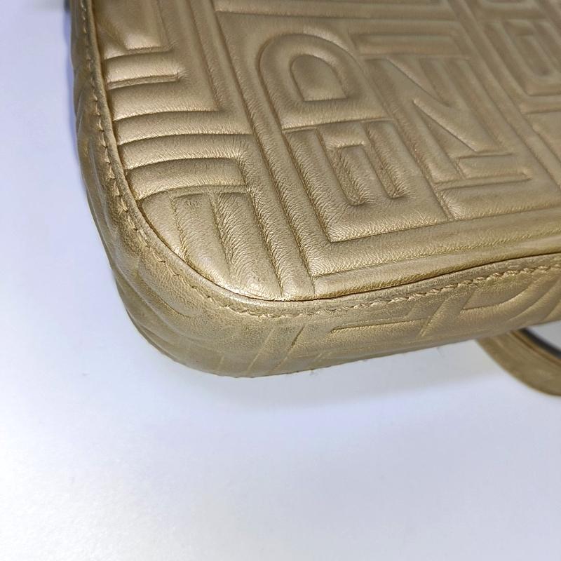 Fendi Baguette 1997 Re-edition 3D Embossed Gold Leather Shoulder bag 8