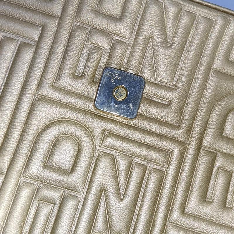 Fendi Baguette 1997 Re-edition 3D Embossed Gold Leather Shoulder bag 4