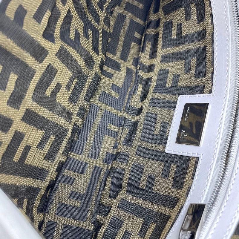 FENDI Baguette 1997 White Leather and Stones Zucca Interior Shoulder Bag For Sale 1