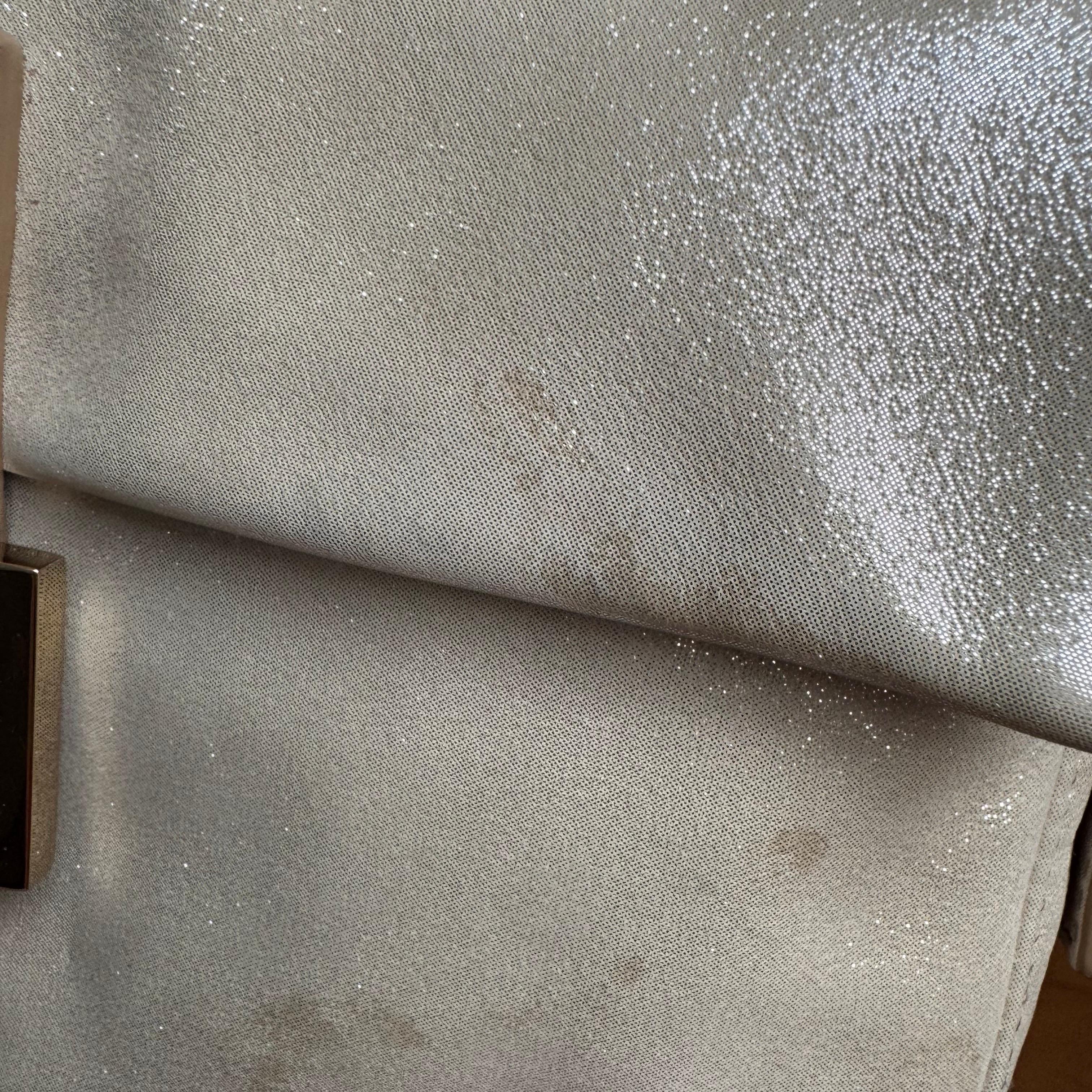 FENDI Baguette 1997 White Pearlescent Fabric Crystal Buckle Shoulder Bag 3