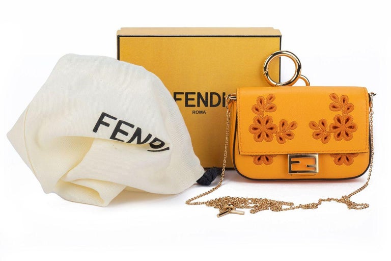 Fendi Baguette Bag Charm Floral NIB For Sale 3