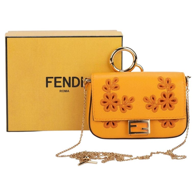Fendi Baguette Bag Charm Floral NIB For Sale