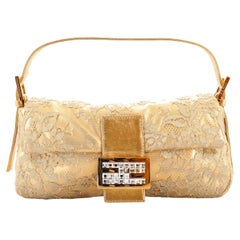 Fendi Baguette Bag Crystal and Bead Embellished Lace