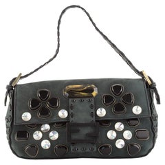 Fendi Baguette Bag Embellished Suede