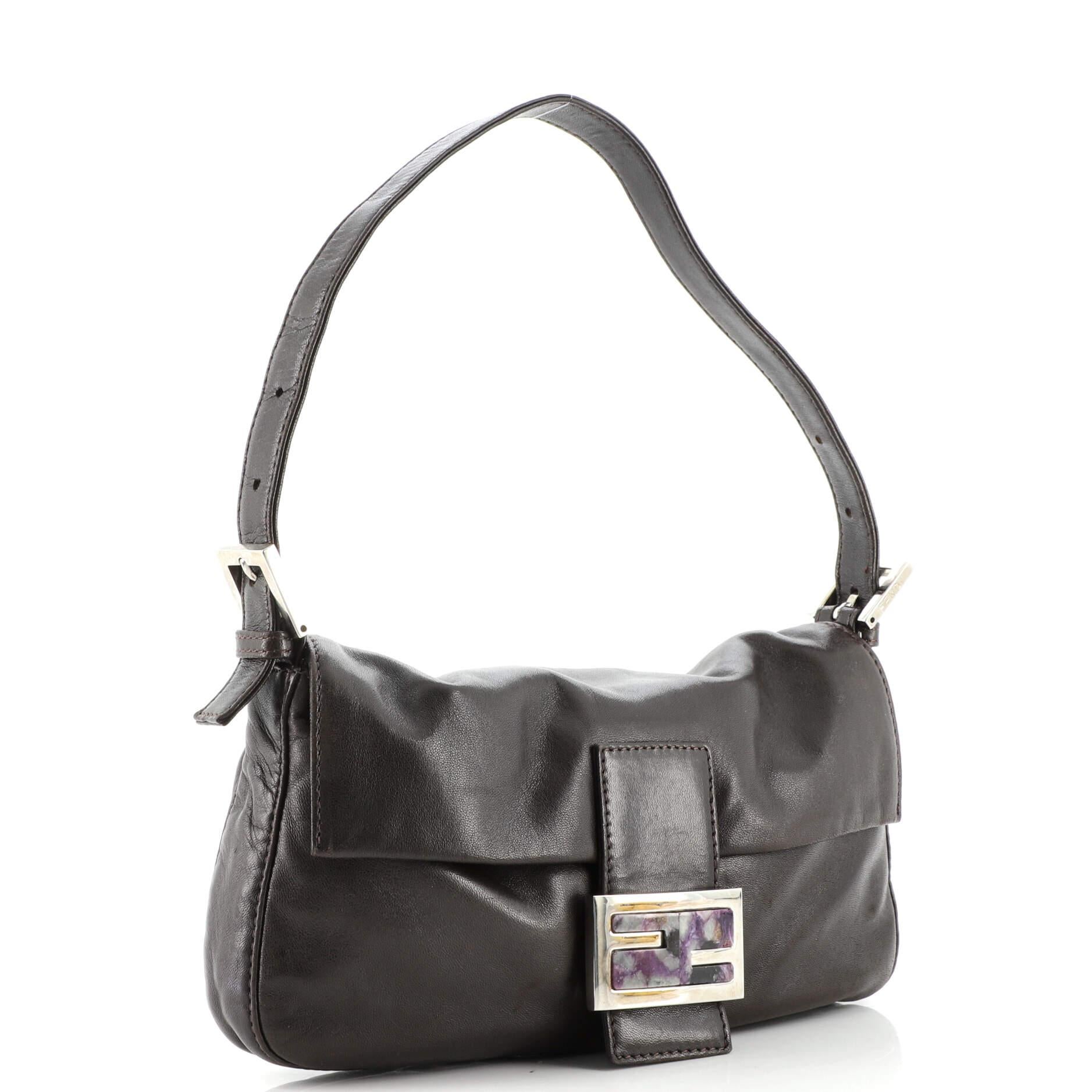 Black Fendi Baguette Bag Leather