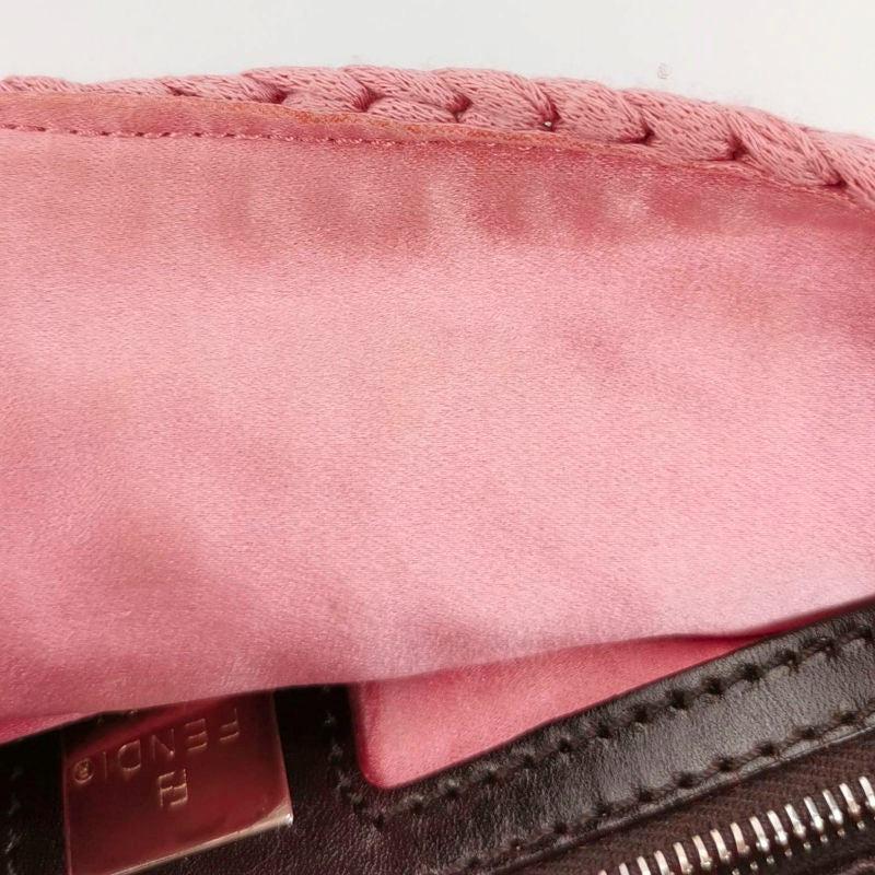 Fendi Baguette Bag Pink Crochet Knit Wool Pompom and Flowers Shoulder Bag 9