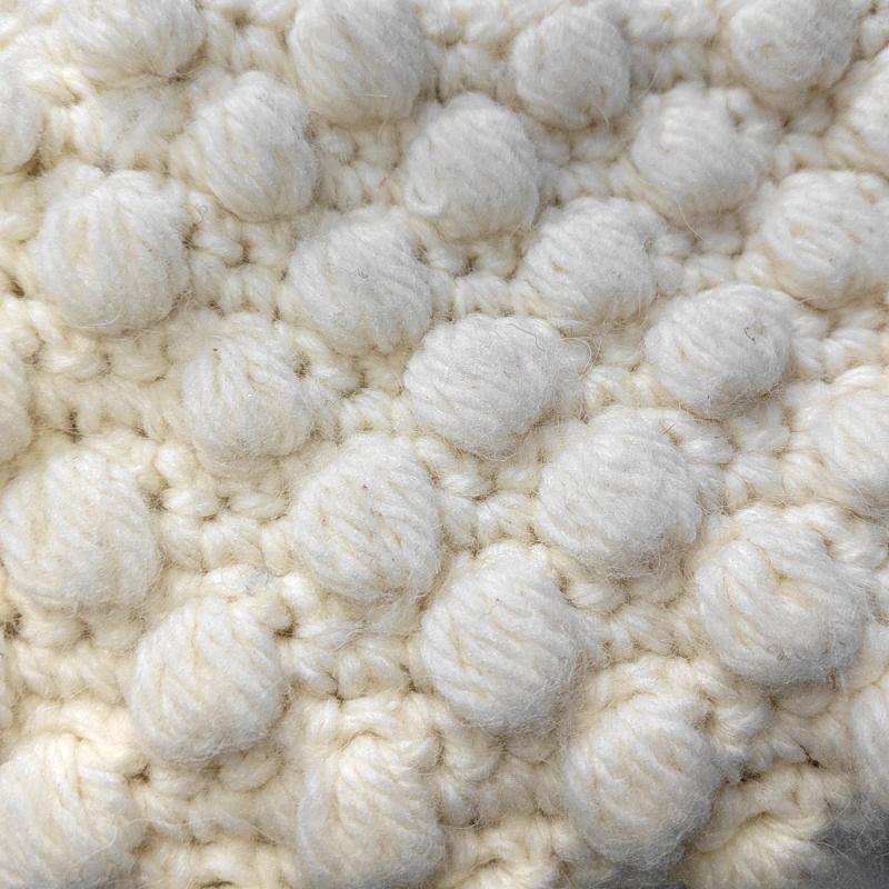 Fendi Baguette Bag White Crochet Knit Wool Pompom Shoulder Bag 4