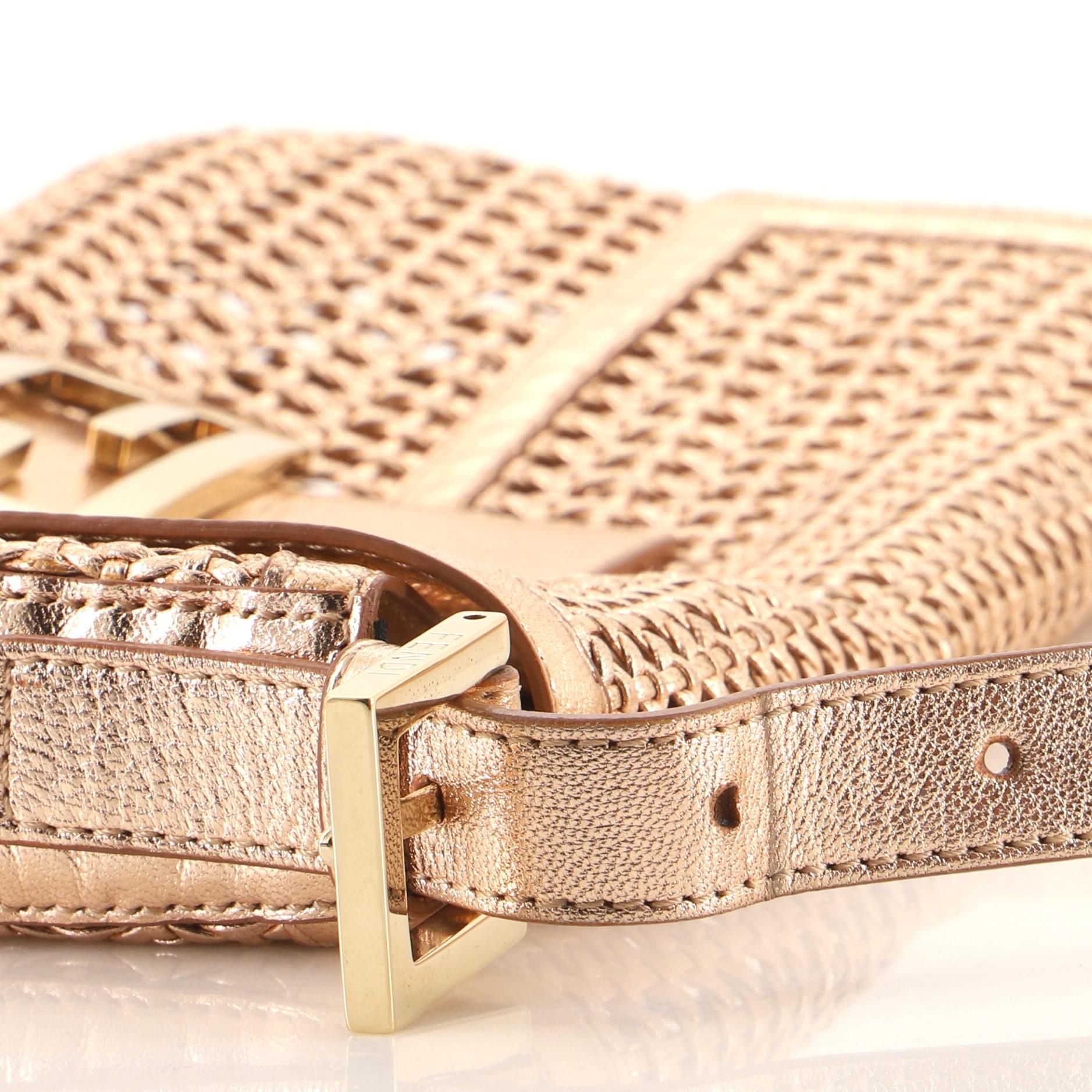 Fendi Baguette Bag Woven Leather In Fair Condition In NY, NY