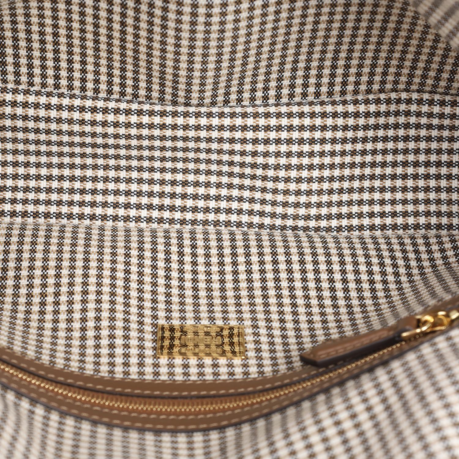 Fendi Baguette Bag Zucca Houndstooth Wool Brown 7