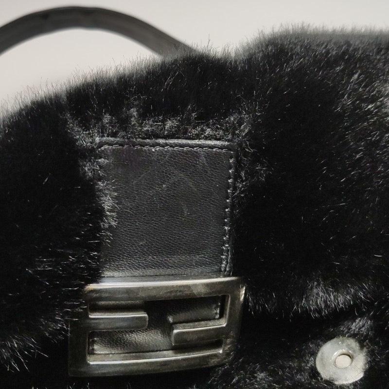 Fendi Baguette Black Faux Fur Shoulder Bag 6
