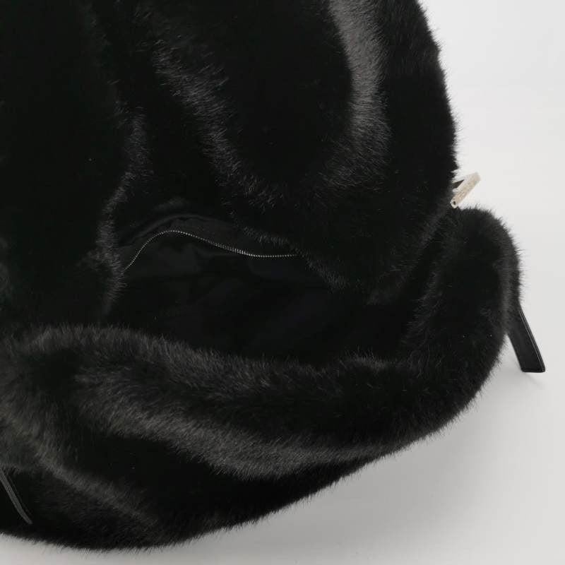 Fendi Baguette Black Faux Fur Shoulder Bag 1