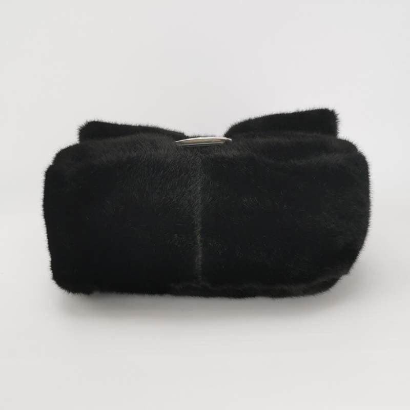 Fendi Baguette Black Faux Fur Shoulder Bag 2