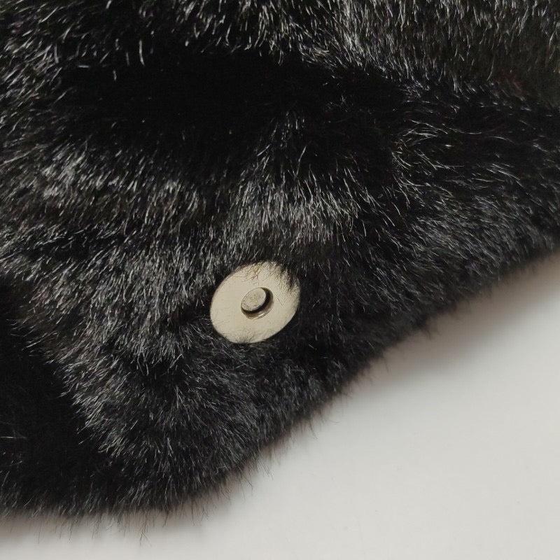 Fendi Baguette Black Faux Fur Shoulder Bag 5
