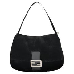 Fendi Baguette Black Faux Fur Shoulder Bag
