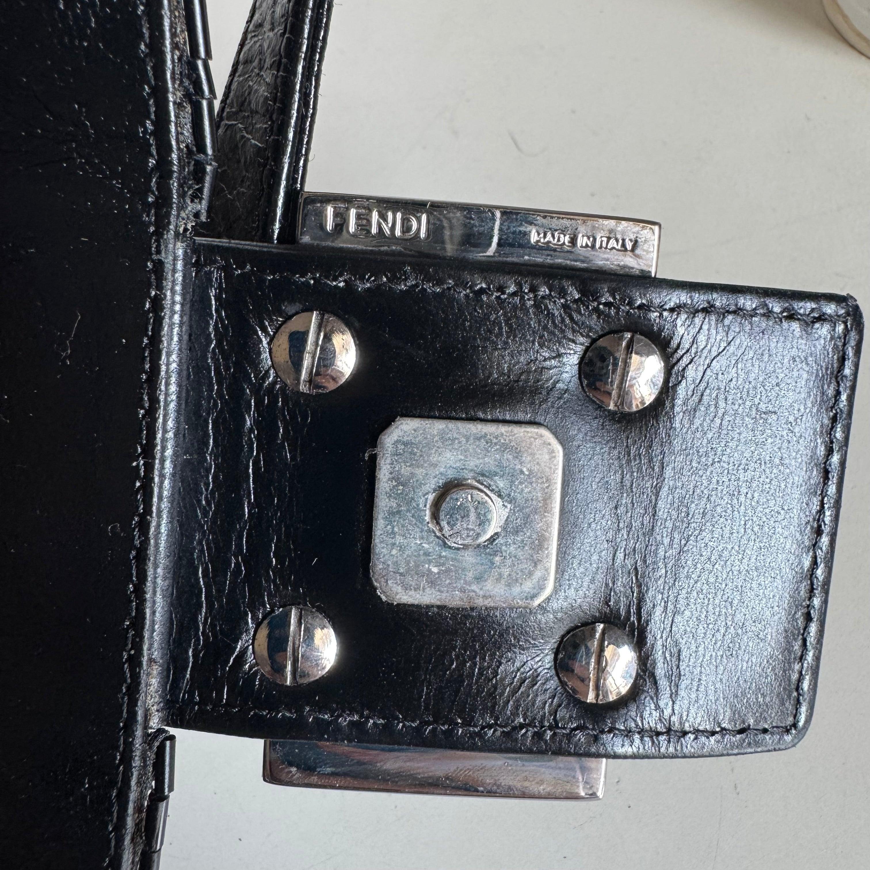 Fendi Baguette Black Glittering Waterfall Beads Shoulder Bag For Sale 7