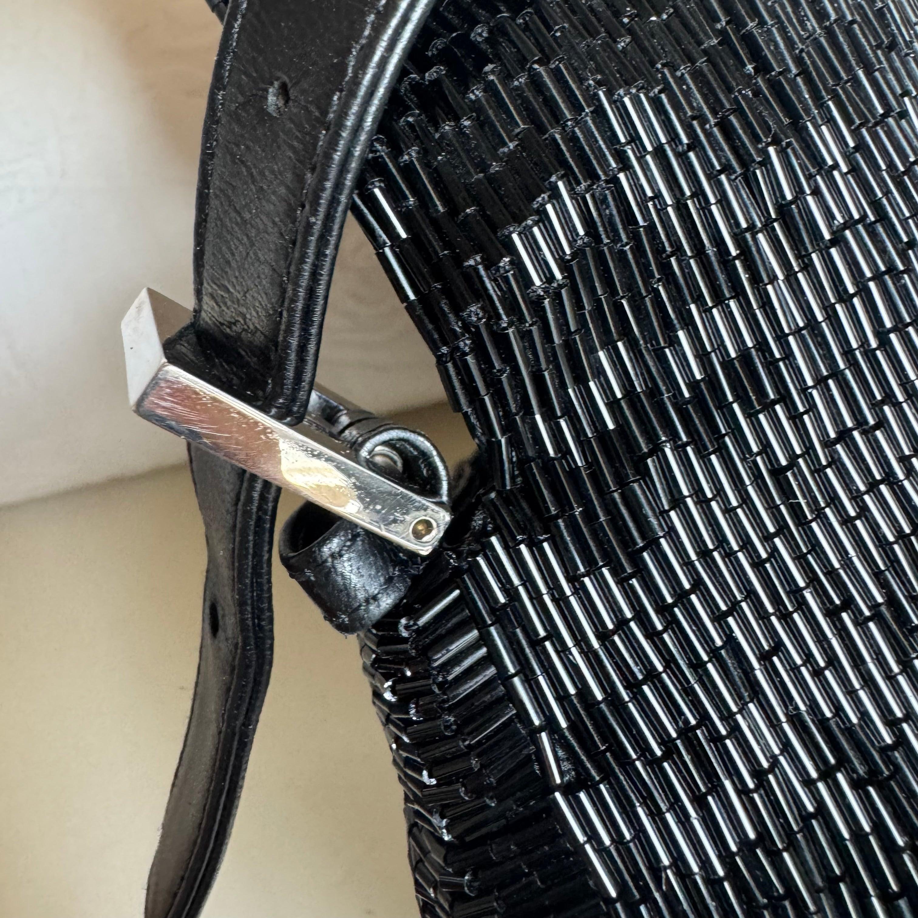 Fendi Baguette Black Glittering Waterfall Beads Shoulder Bag For Sale 15