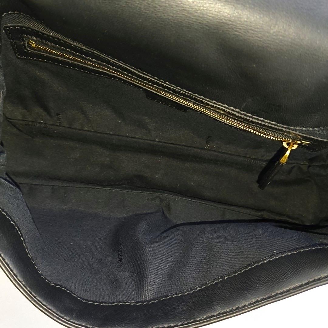 Fendi Baguette Black Lambskin 3D FF Embossed Leather Crossbody Bag Medium en vente 1