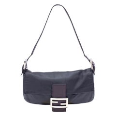 Fendi Baguette Black Lambskin Leather Shoulder Bag