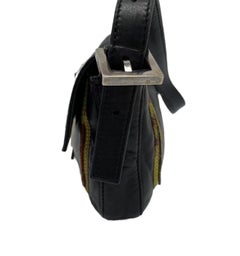 Fendi Baguette Black Leather with Multicolor Seams