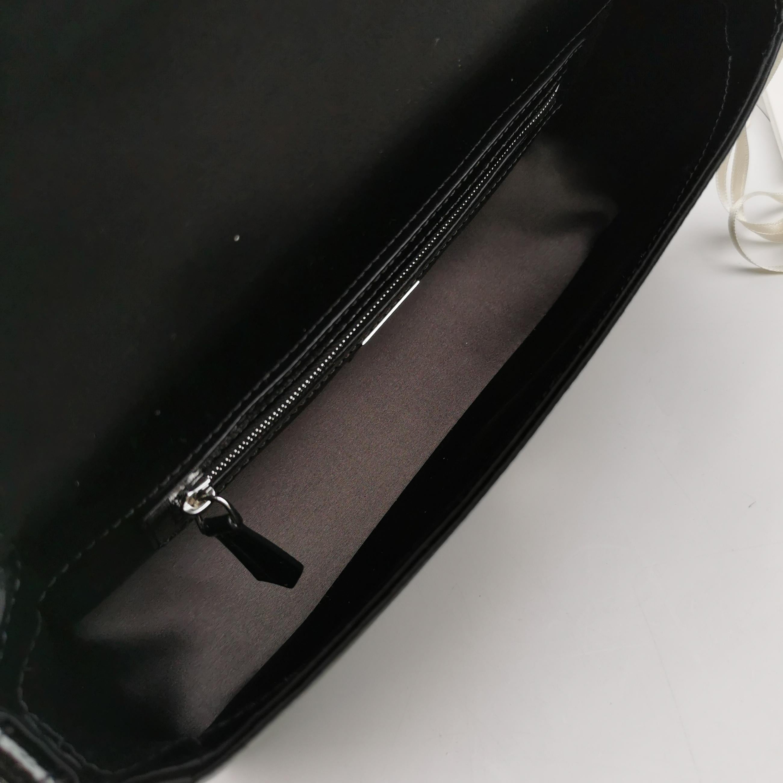 Fendi Baguette Black Silk Crystal Buckle Crossbody Bag For Sale 1