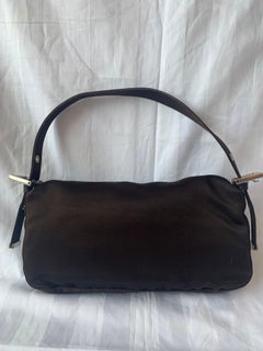 FENDI Baguette Black Silk with Crystal Buckle