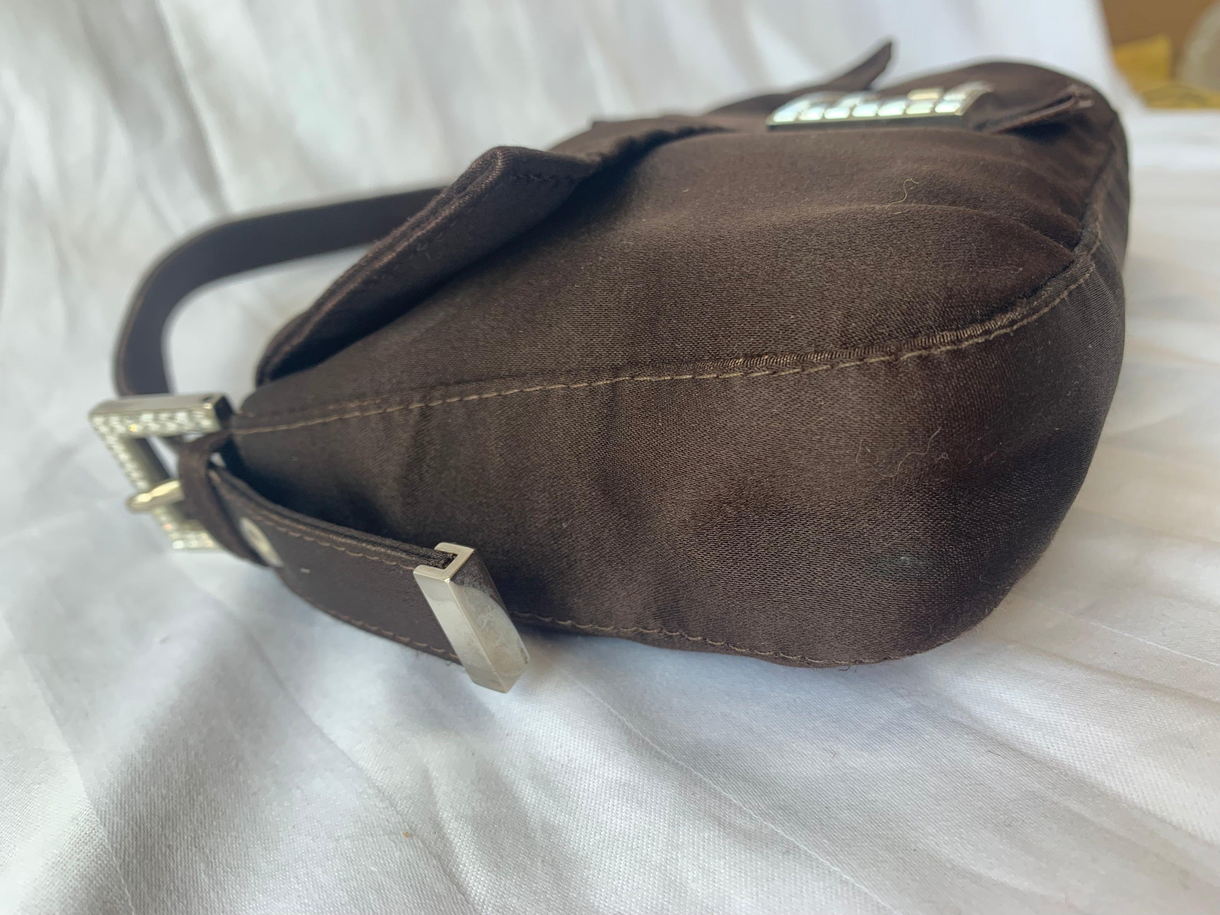 FENDI Baguette Black Silk with Crystal Buckle 1