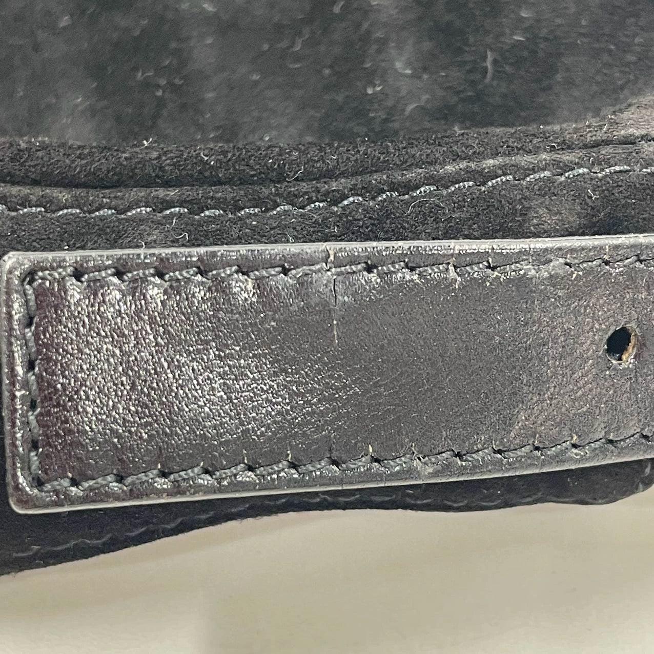 Fendi Baguette Black Suede Leather Shoulder Bag 7