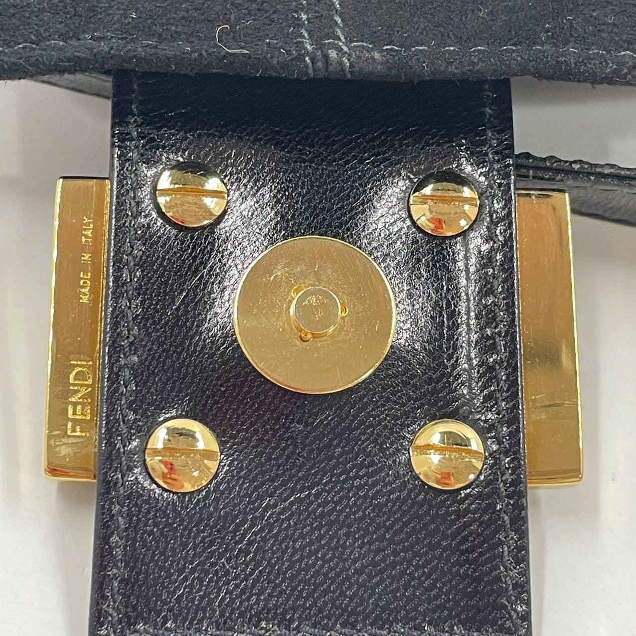 Fendi Baguette Black Suede Leather Shoulder Bag 11