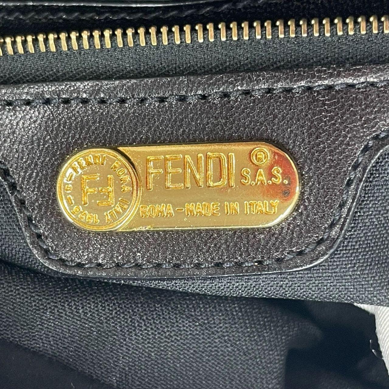 Fendi Baguette Black Suede Leather Shoulder Bag 5