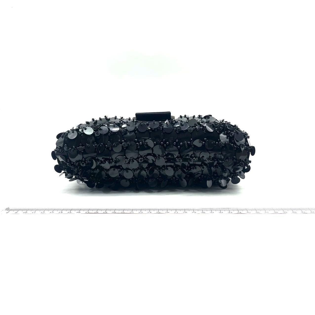 Women's Fendi Baguette Black Swan Feather-like Sequins Beaded Shoulder Bag For Sale