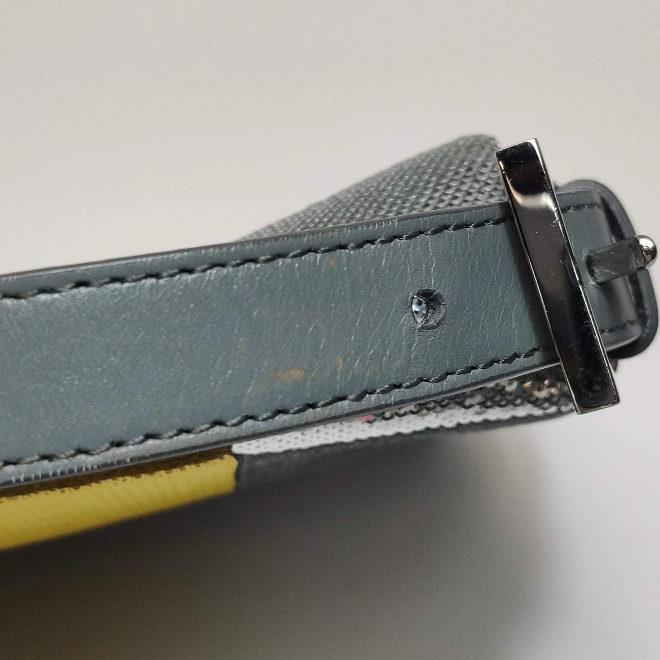 Fendi Baguette Blocks Abstract Pattern Glitter Sequin Shoulder bag For Sale 7