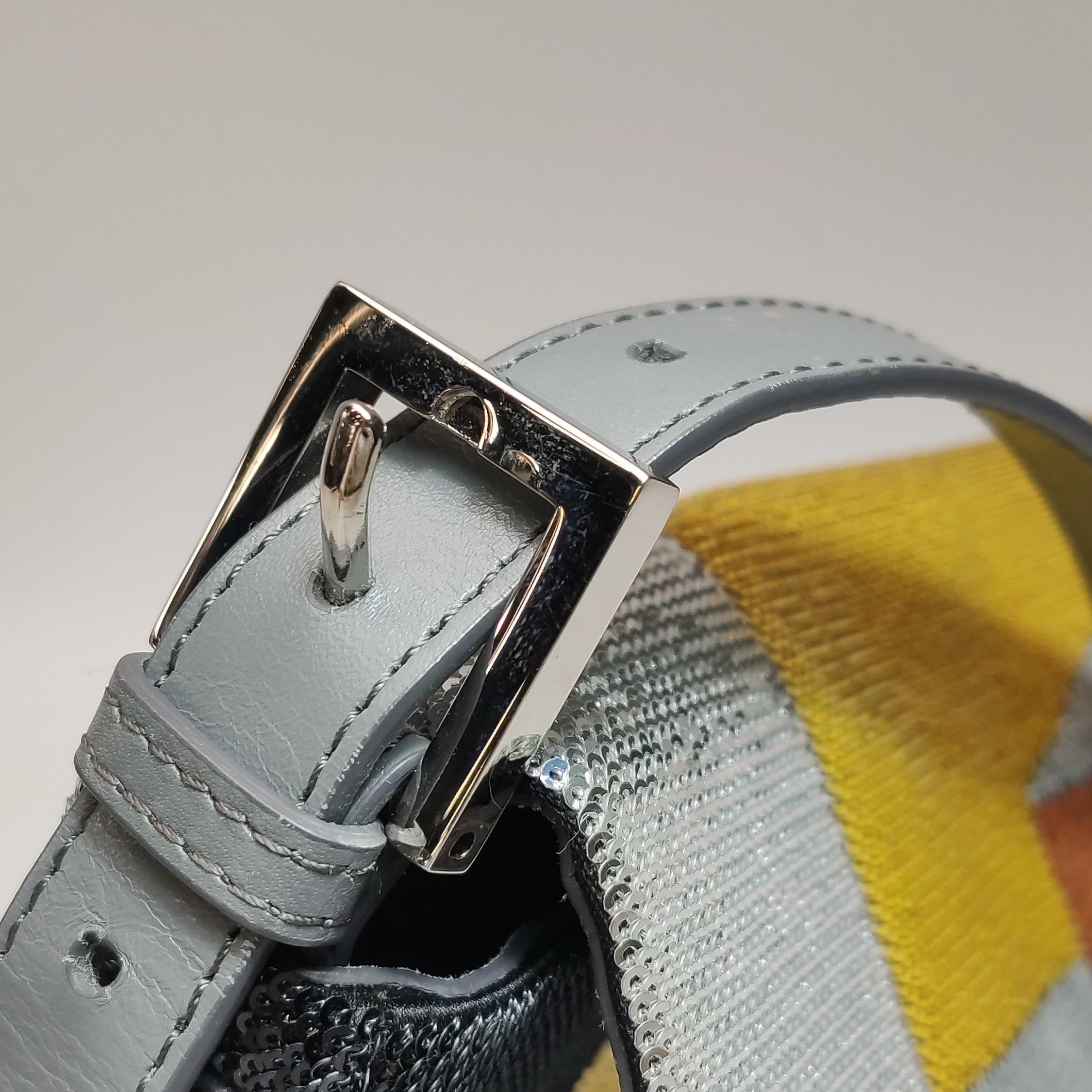 Fendi Baguette Blocks Abstract Pattern Glitter Sequin Shoulder bag For Sale 11