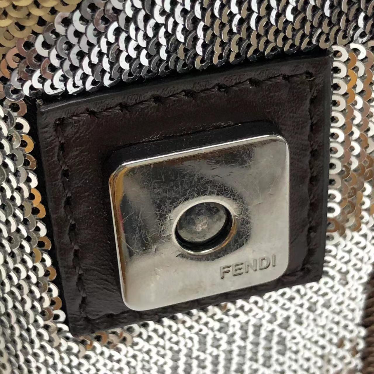 Bolso Fendi Baguette Bloques Motivo Abstracto Purpurina Lentejuelas en venta 14