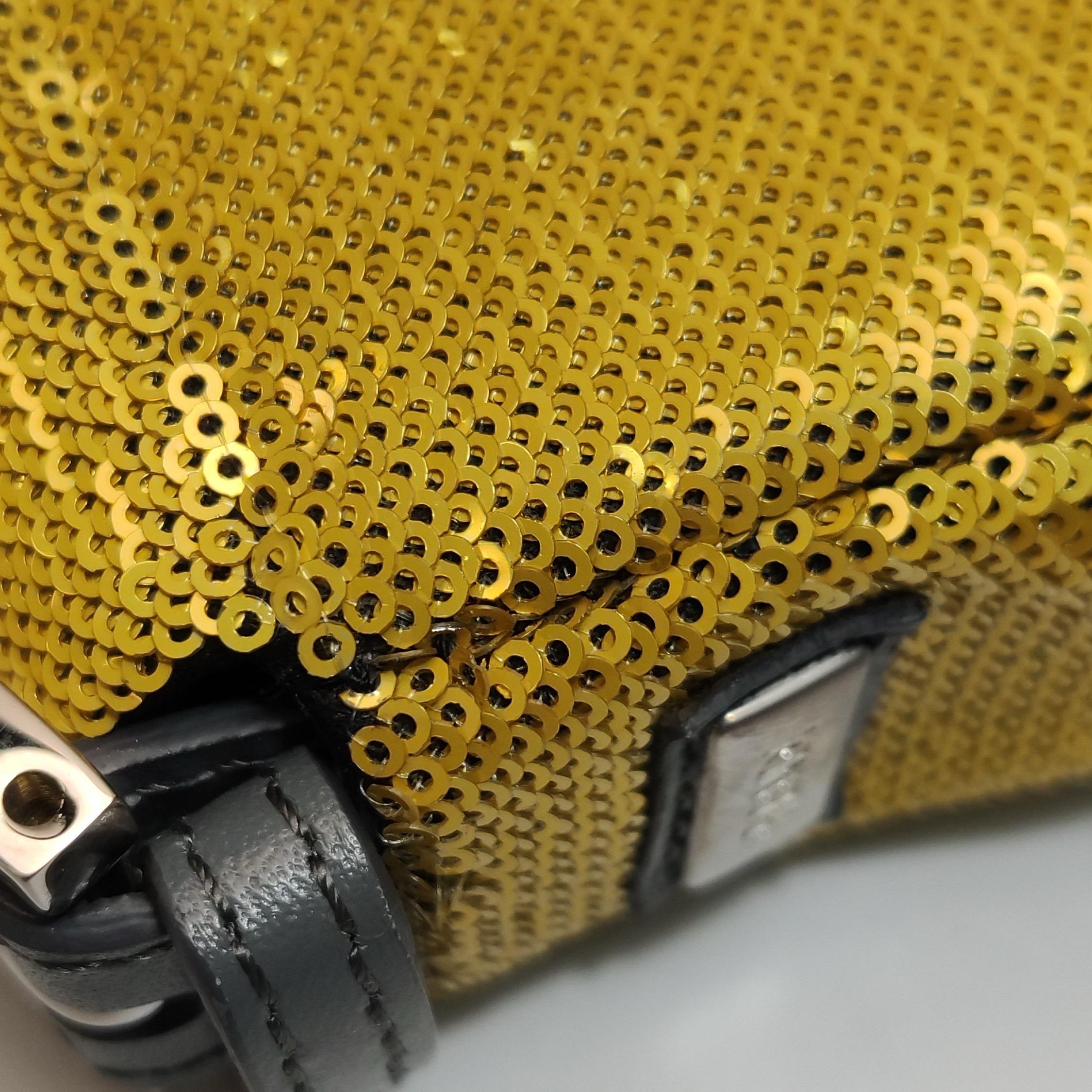 Fendi Baguette Blocks Abstract Pattern Glitter Sequin Shoulder bag For Sale 14