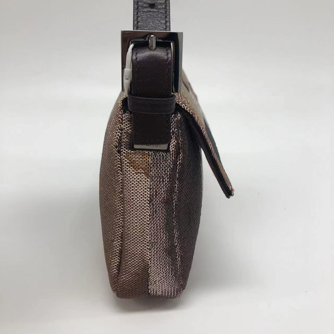De las mujeres Bolso Fendi Baguette Bloques Motivo Abstracto Purpurina Lentejuelas en venta