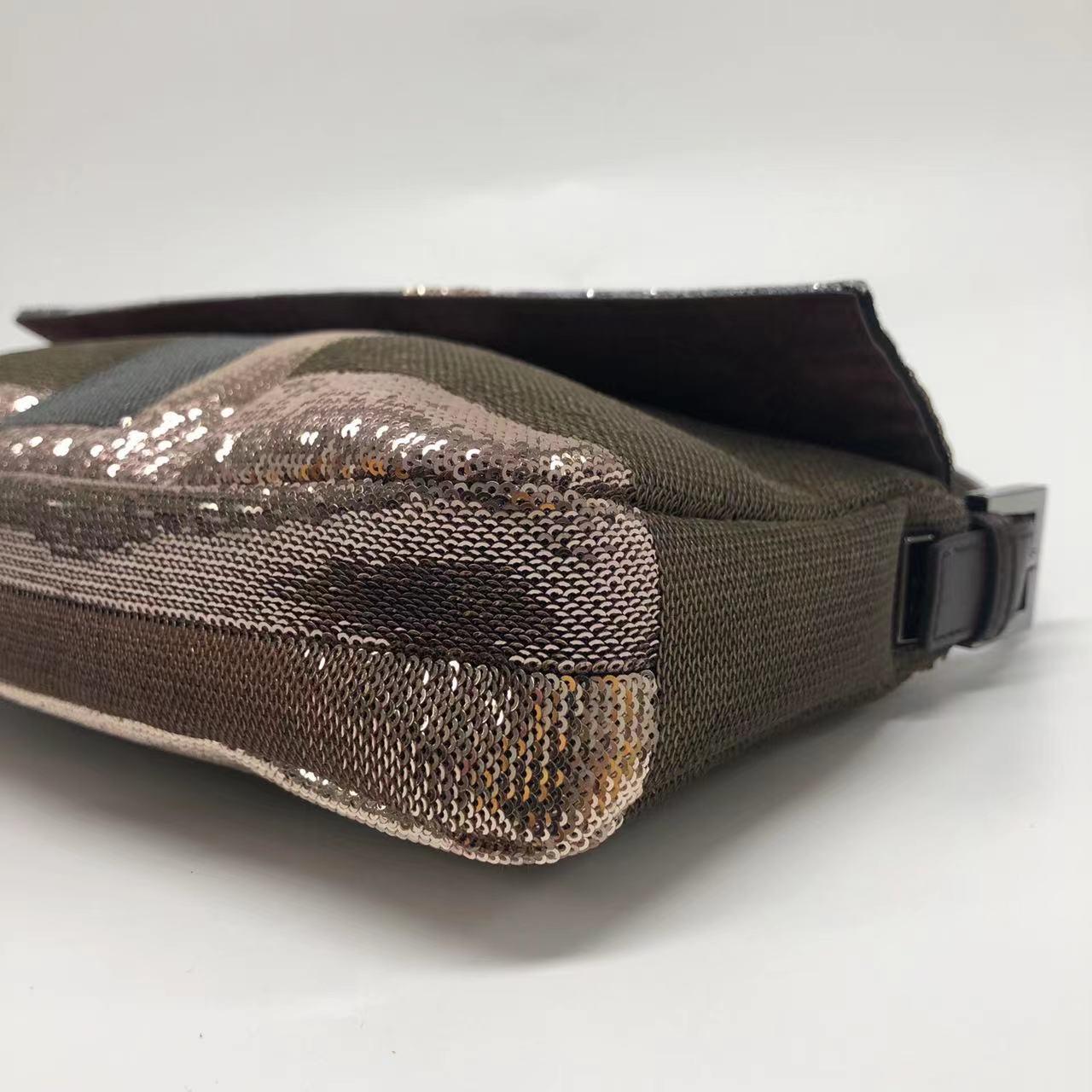 Fendi Baguette Blocks Abstract Pattern Glitter Sequin Shoulder bag For Sale 2