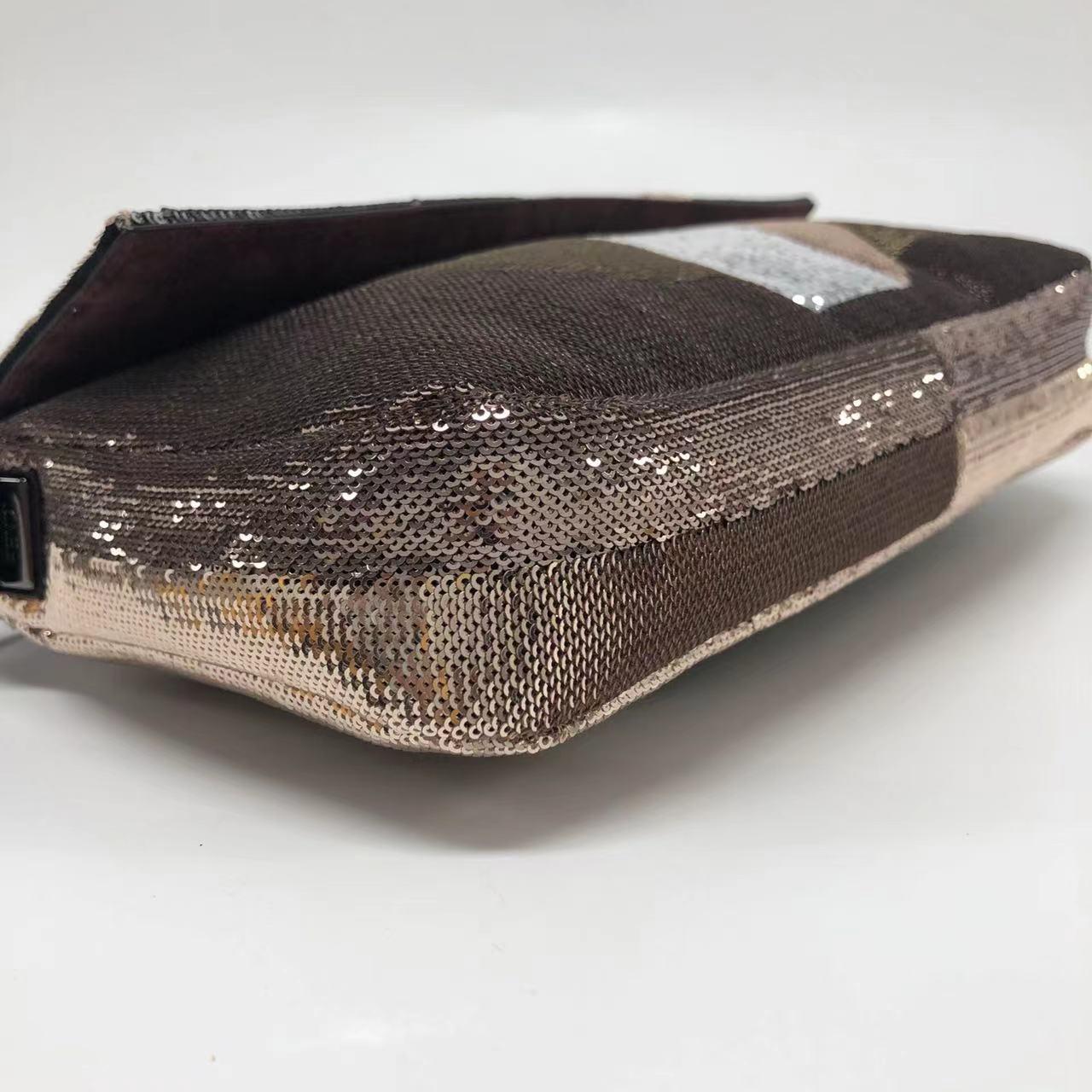 Fendi Baguette Blocks Abstract Pattern Glitter Sequin Shoulder bag For Sale 3